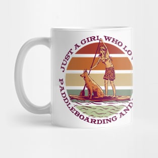 Girl Dog and Paddle Board Mug